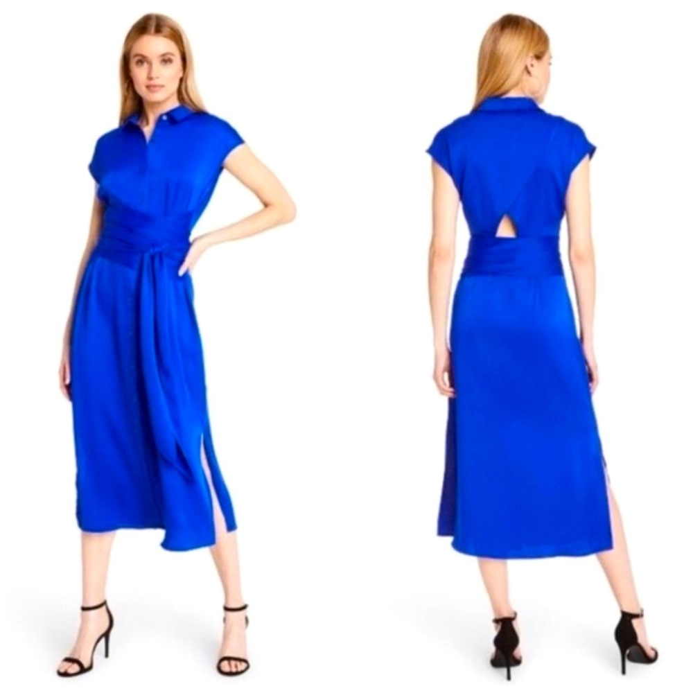 Cushnie royal blue shirt dress/wrap dress Size M